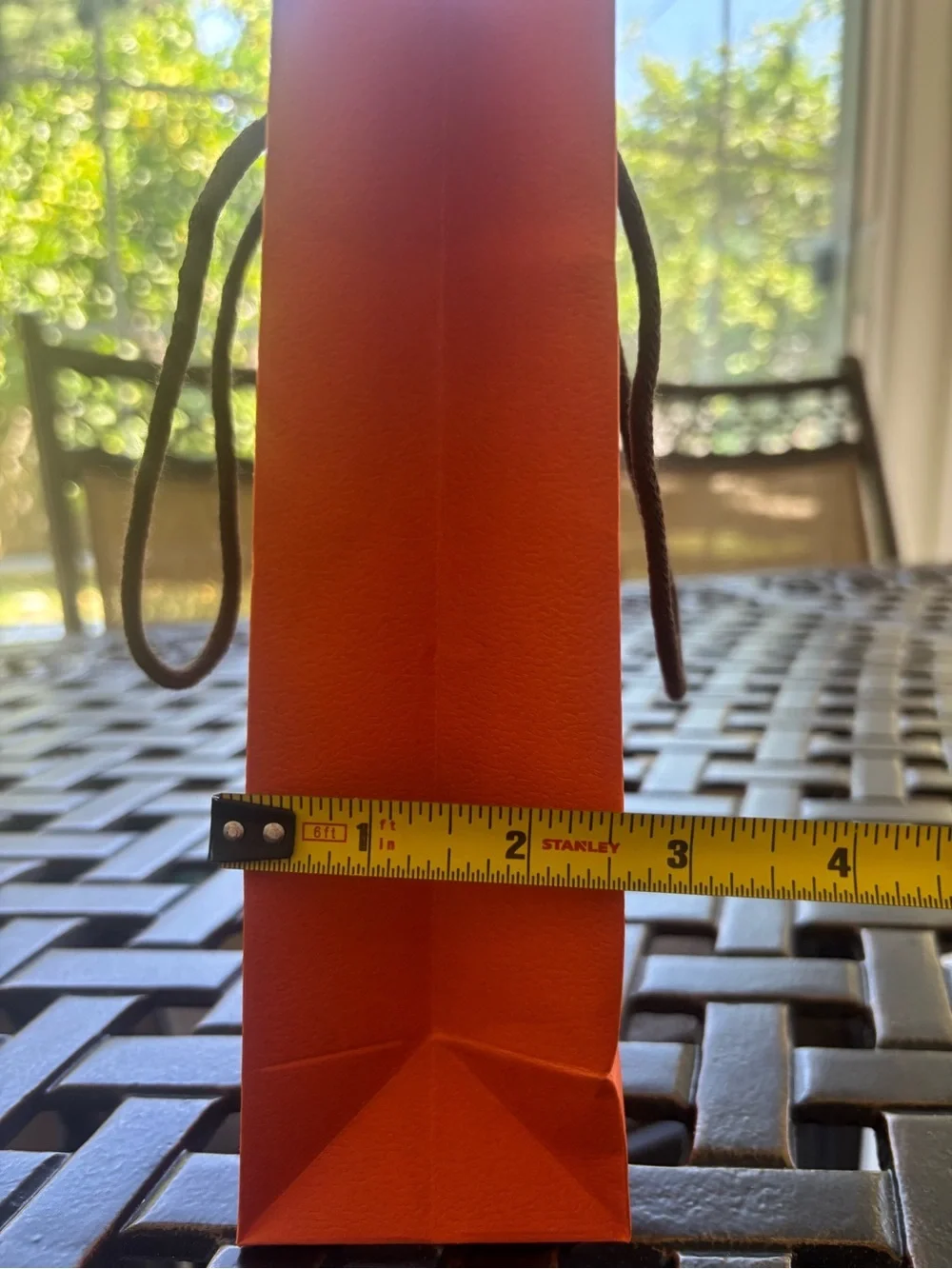 Hermes Orange Gift Bag with Black Rope Handles
